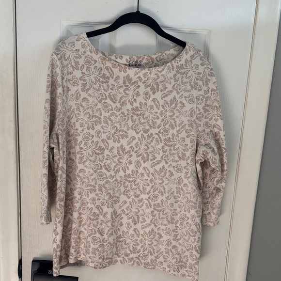 Croft & Barrow Beige Patterned Women's Blouse - Picture 1 of 5